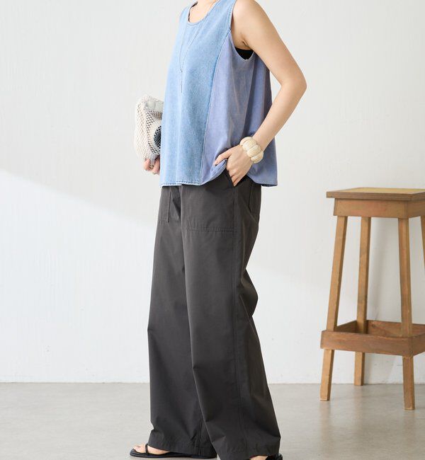  「Q.anosライトオンスデニムフレアタンクトップ」|Tシャツ・カットソー|