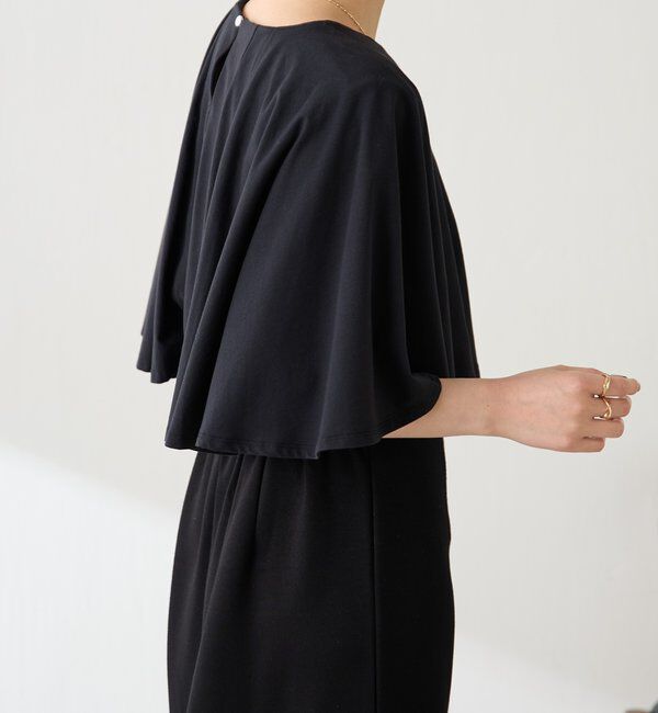  「【接触冷感/二の腕カバー】ケープデザインカットソー」|Tシャツ・カットソー|