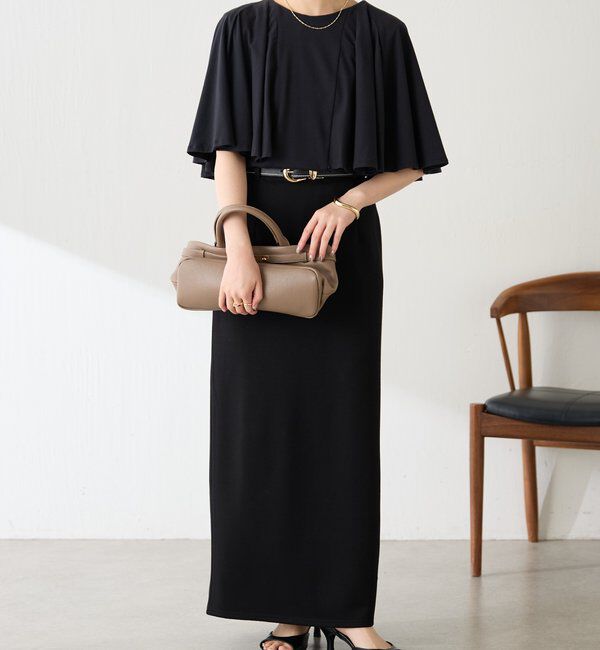  「【接触冷感/二の腕カバー】ケープデザインカットソー」|Tシャツ・カットソー|