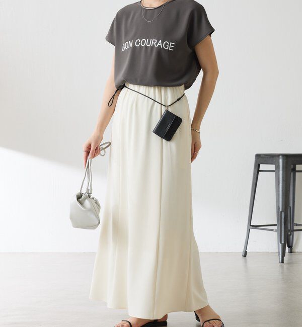  「【さらっとした着心地】ジョーゼットフレンチロゴTシャツ」|Tシャツ・カットソー|