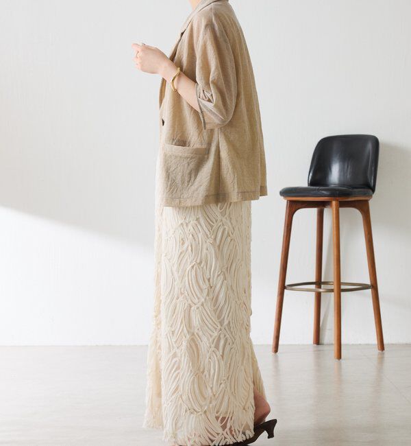  「【冷房/紫外線対策】シアーハーフスリーブカットジャケット」|Tシャツ・カットソー|