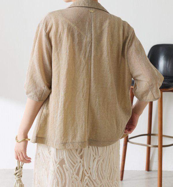  「【冷房/紫外線対策】シアーハーフスリーブカットジャケット」|Tシャツ・カットソー|