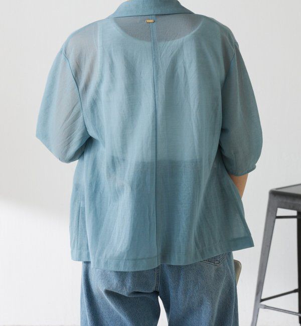  「【冷房/紫外線対策】シアーハーフスリーブカットジャケット」|Tシャツ・カットソー|