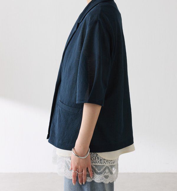  「【冷房/紫外線対策】シアーハーフスリーブカットジャケット」|Tシャツ・カットソー|