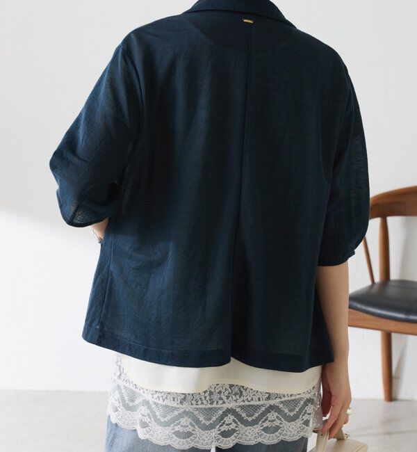  「【冷房/紫外線対策】シアーハーフスリーブカットジャケット」|Tシャツ・カットソー|