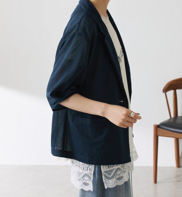  「【冷房/紫外線対策】シアーハーフスリーブカットジャケット」|Tシャツ・カットソー|