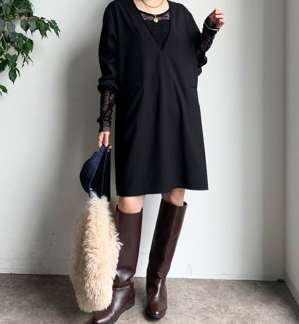  「深Vチュニックワンピース」|ワンピース|