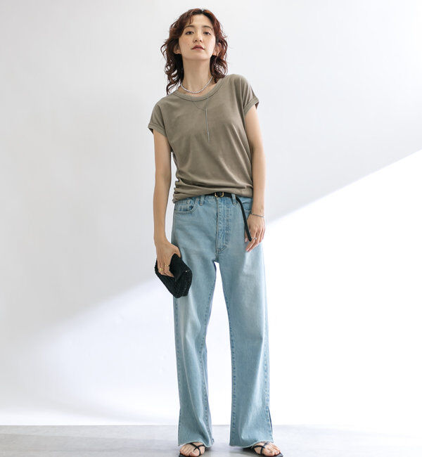  「【全骨格美脚見え！】slit DENIM」|デニム|