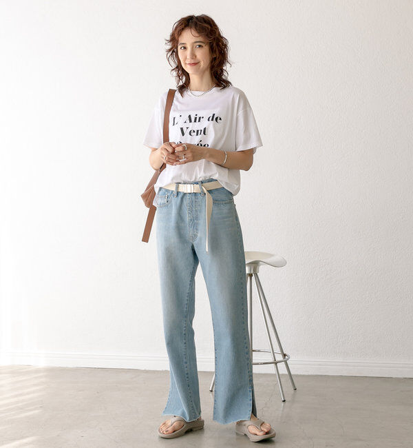  「【全骨格美脚見え！】slit DENIM」|デニム|