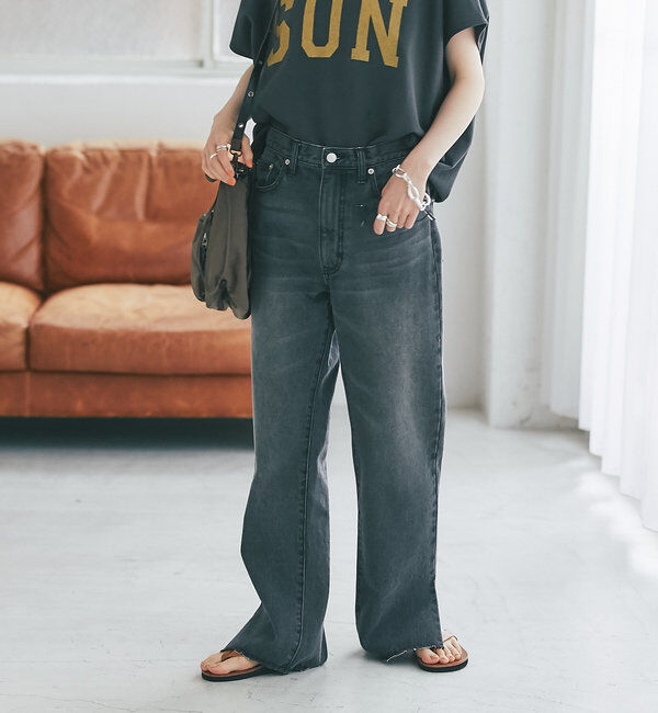  「【全骨格美脚見え！】slit DENIM」|デニム|