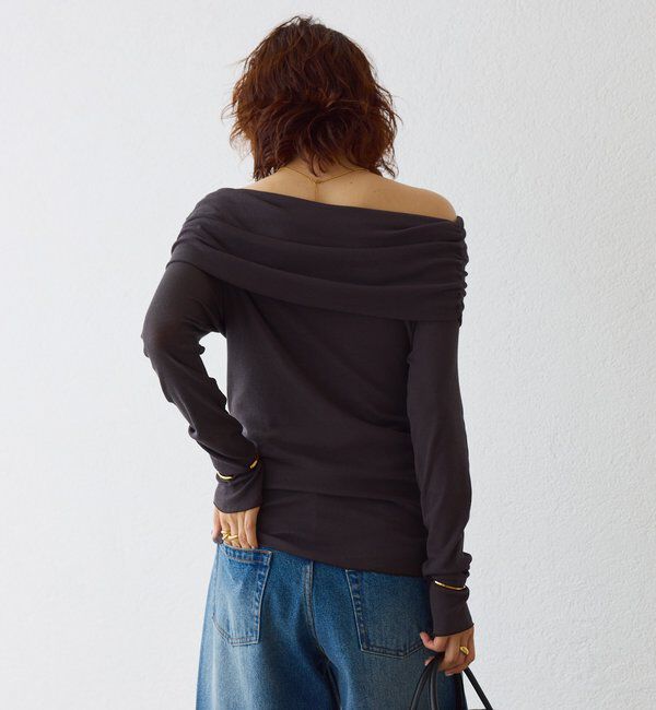  「【女性らしい抜け感】シアーテレコオフショルカットソー」|Tシャツ・カットソー|