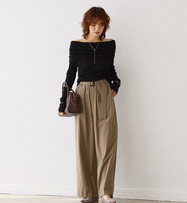  「【女性らしい抜け感】シアーテレコオフショルカットソー」|Tシャツ・カットソー|