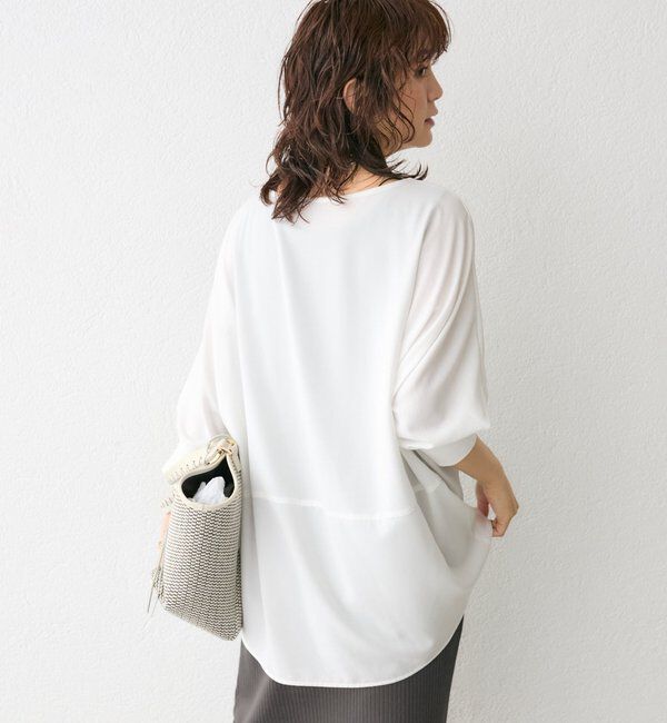  「予約【ON・OFF問わず活躍】リブ付きジョーゼットドルマンブラウス」|シャツ・ブラウス|