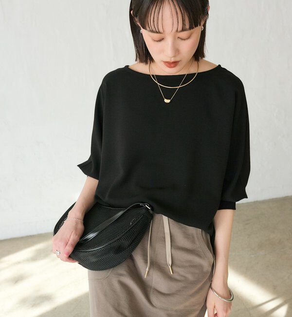  「予約【ON・OFF問わず活躍】リブ付きジョーゼットドルマンブラウス」|シャツ・ブラウス|