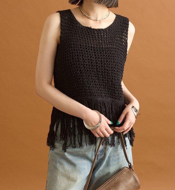  「フリンジニットベスト」|ベスト・ジレ|