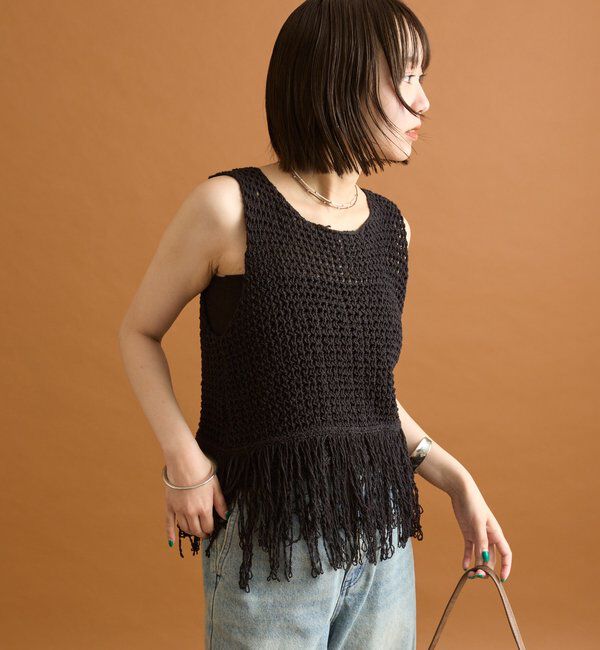  「フリンジニットベスト」|ベスト・ジレ|
