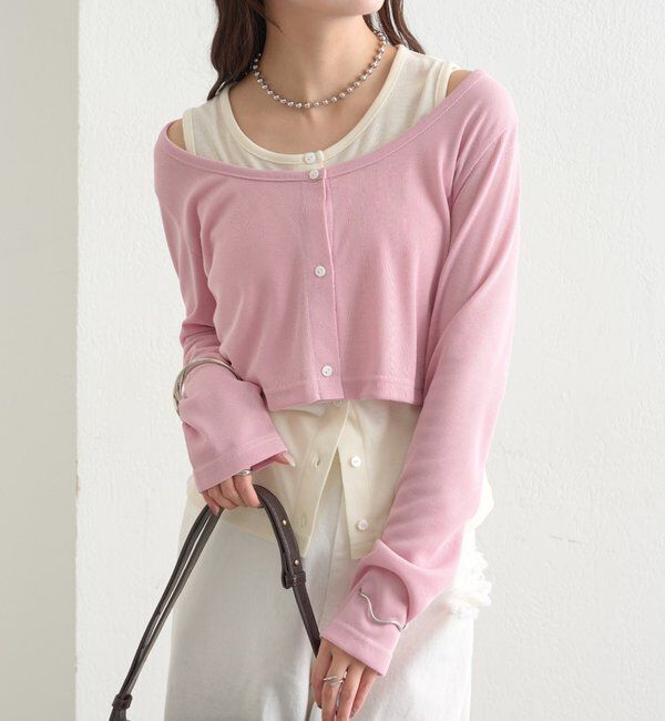  「配色レイヤードロングTシャツ」|Tシャツ・カットソー|