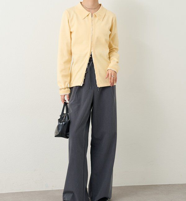  「長袖ポロニット」|カーディガン|