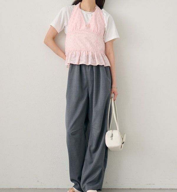  「コットン刺繍ホルターネック」|シャツ・ブラウス|