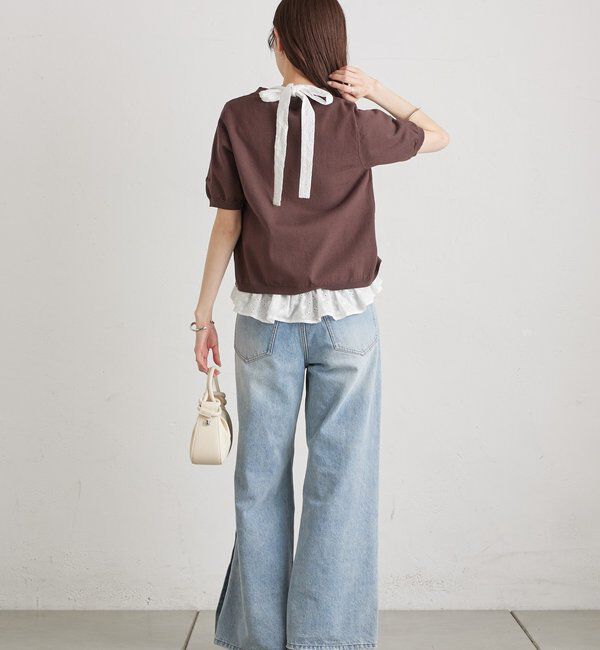  「ギンガムチェック襟付きカーディガン」|カーディガン|