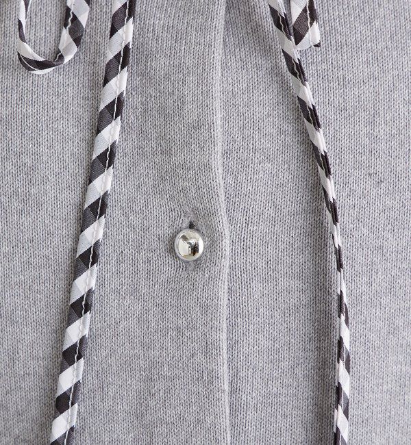  「ギンガムチェック襟付きカーディガン」|カーディガン|