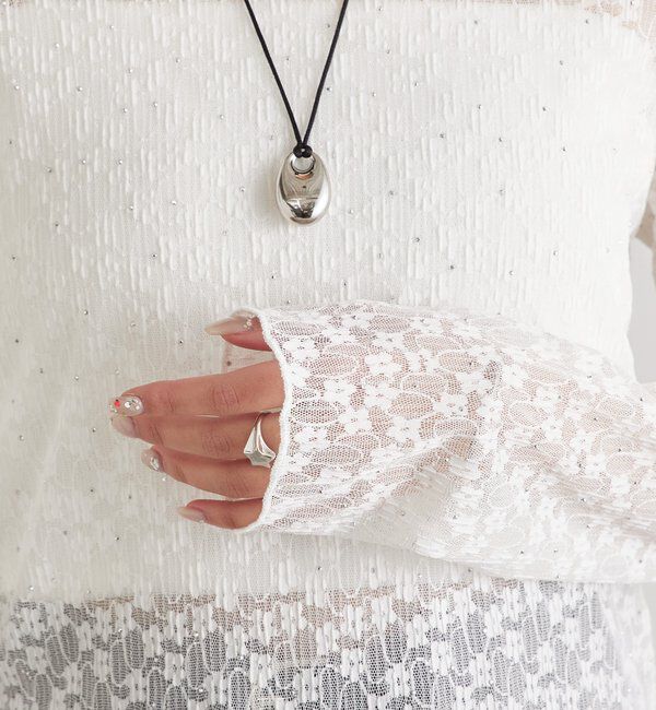  「シャイニーレースロングTシャツ」|Tシャツ・カットソー|