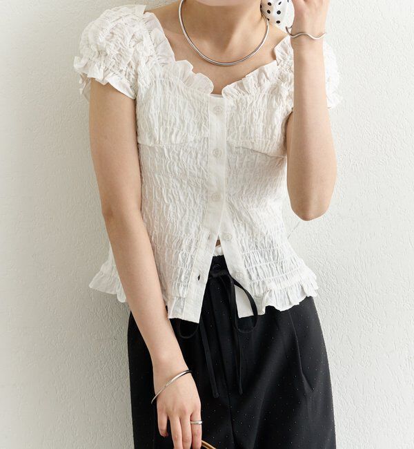  「シャーリングフレンチブラウス」|シャツ・ブラウス|