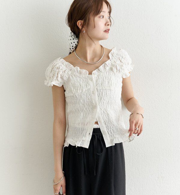  「シャーリングフレンチブラウス」|シャツ・ブラウス|