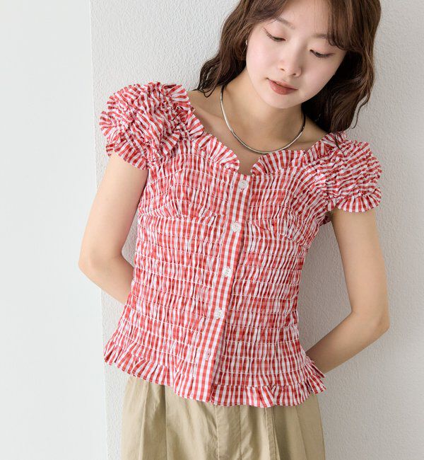  「シャーリングフレンチブラウス」|シャツ・ブラウス|