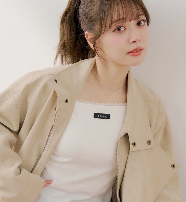  「カップ付きレースコンパクトトップス」|Tシャツ・カットソー|