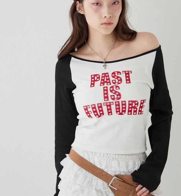  「スタースタッズラグランロゴトップス」|Tシャツ・カットソー|