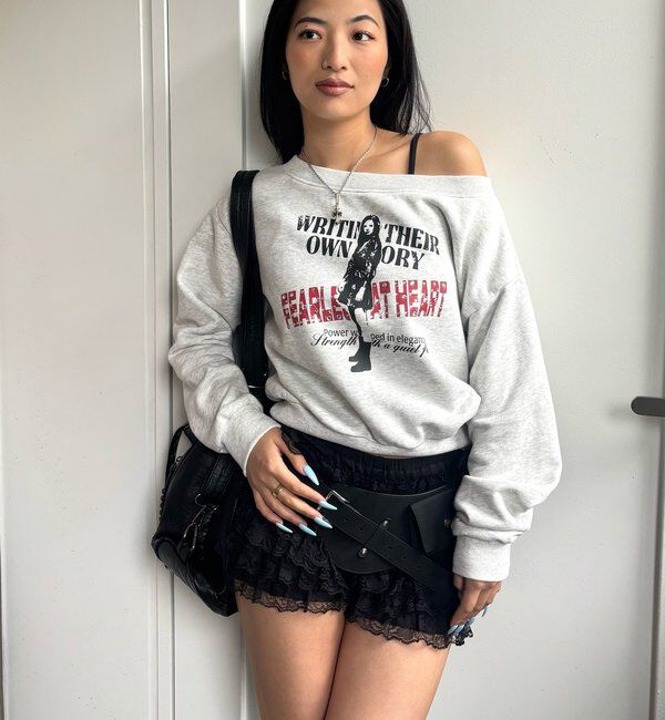  「エリオットラインストーンコンパクトオフショル 」|Tシャツ・カットソー|