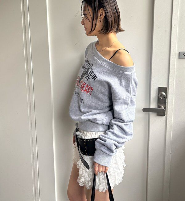  「エリオットラインストーンコンパクトオフショル 」|Tシャツ・カットソー|