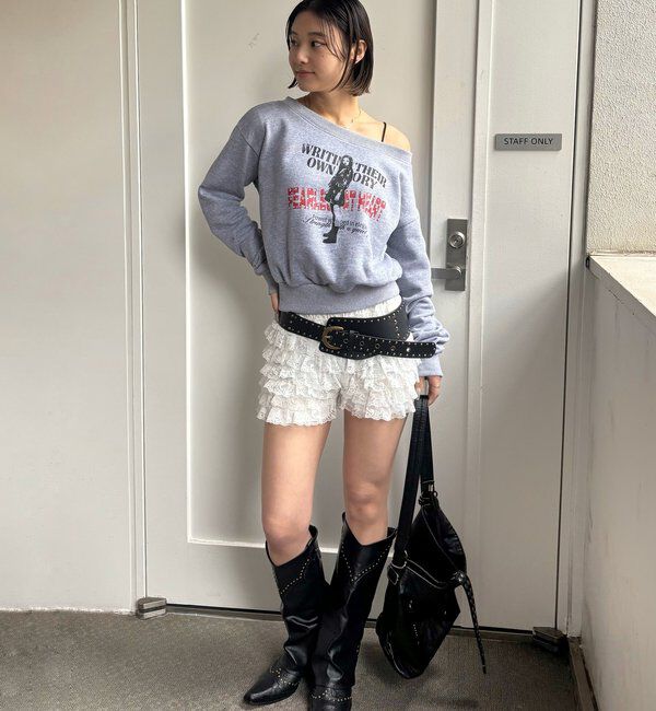  「エリオットラインストーンコンパクトオフショル 」|Tシャツ・カットソー|