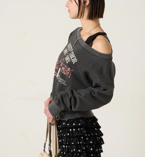  「エリオットラインストーンコンパクトオフショル 」|Tシャツ・カットソー|