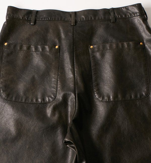  「レザーダブルニーハーフパンツ」|チノ|