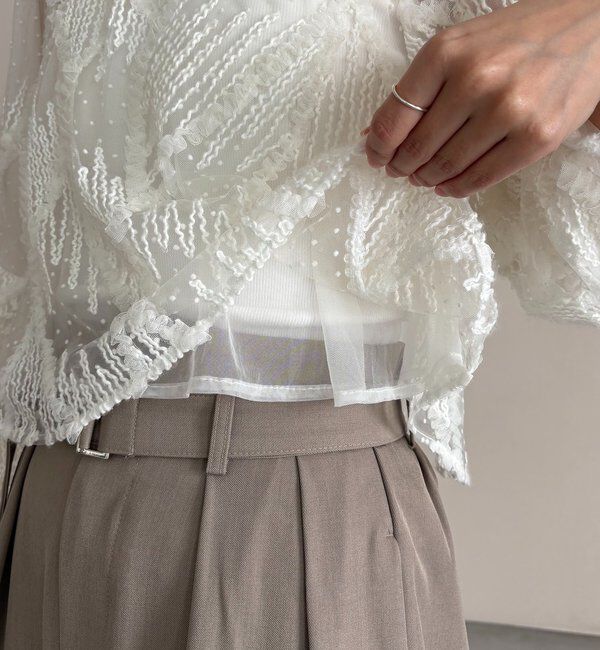  「【yuu企画】ジャガードシアーブラウス」|シャツ・ブラウス|