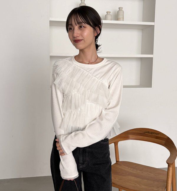  「【kon企画】フリルドッキングロンT」|Tシャツ・カットソー|