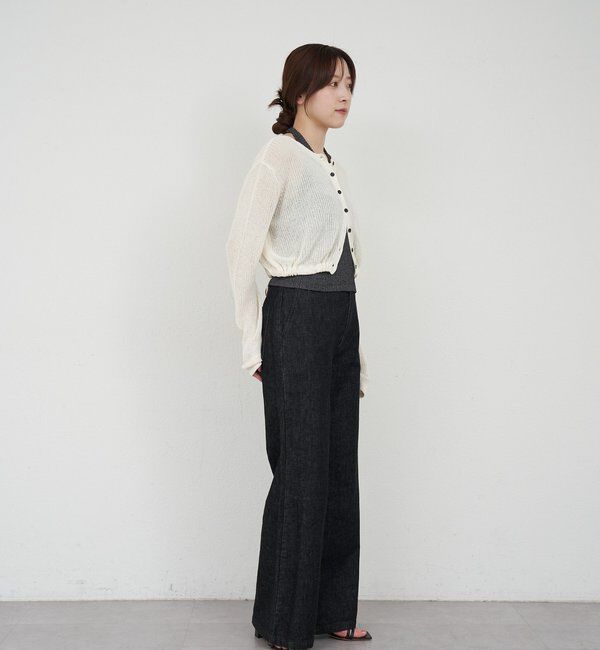  「バックデザインペーパーメッシュカーディガン」|カーディガン|