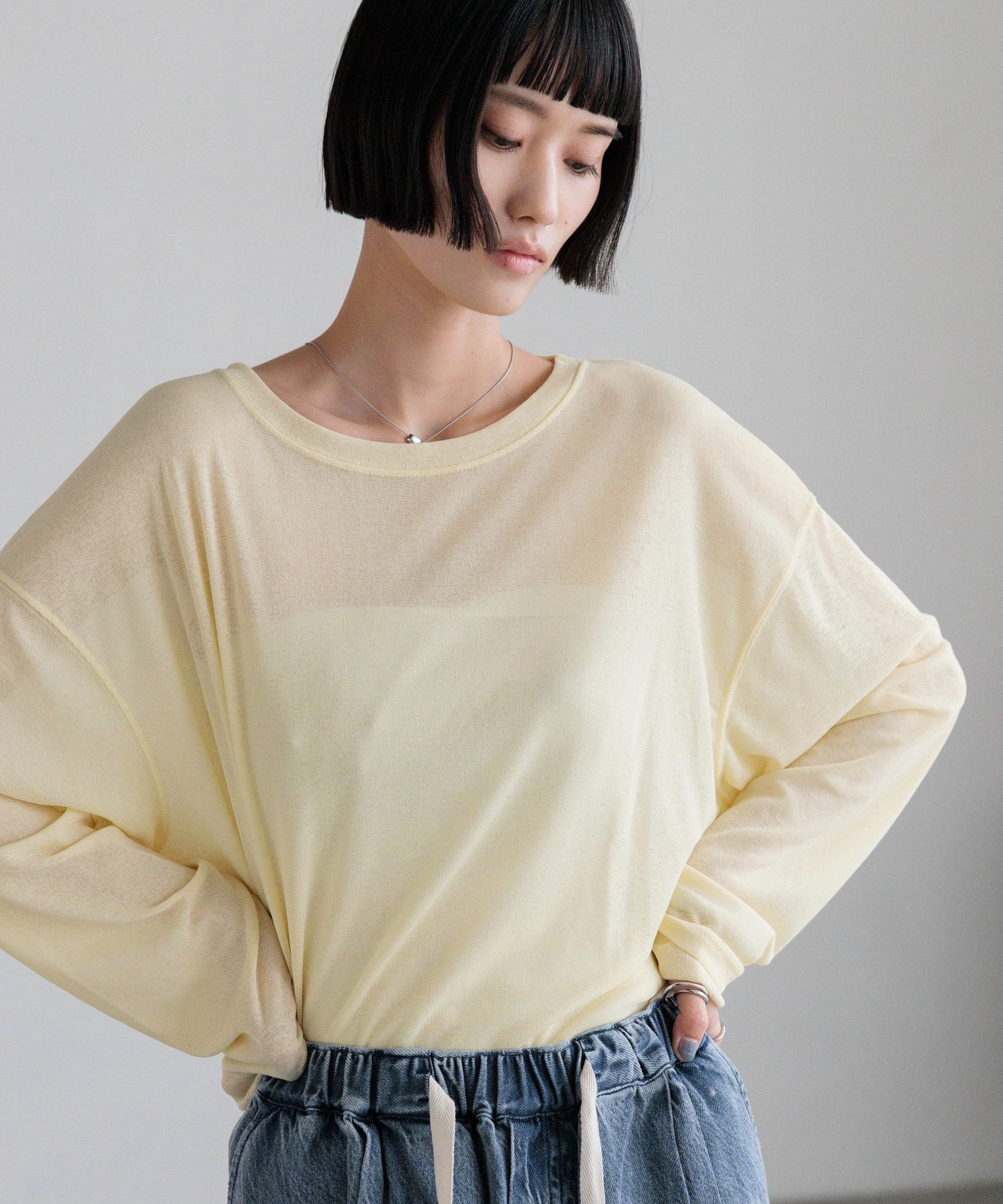 LOWRYS FARM「ＵＳＥＦＵＬシアープルオーバー」|Tシャツ・カットソー|イエロー２