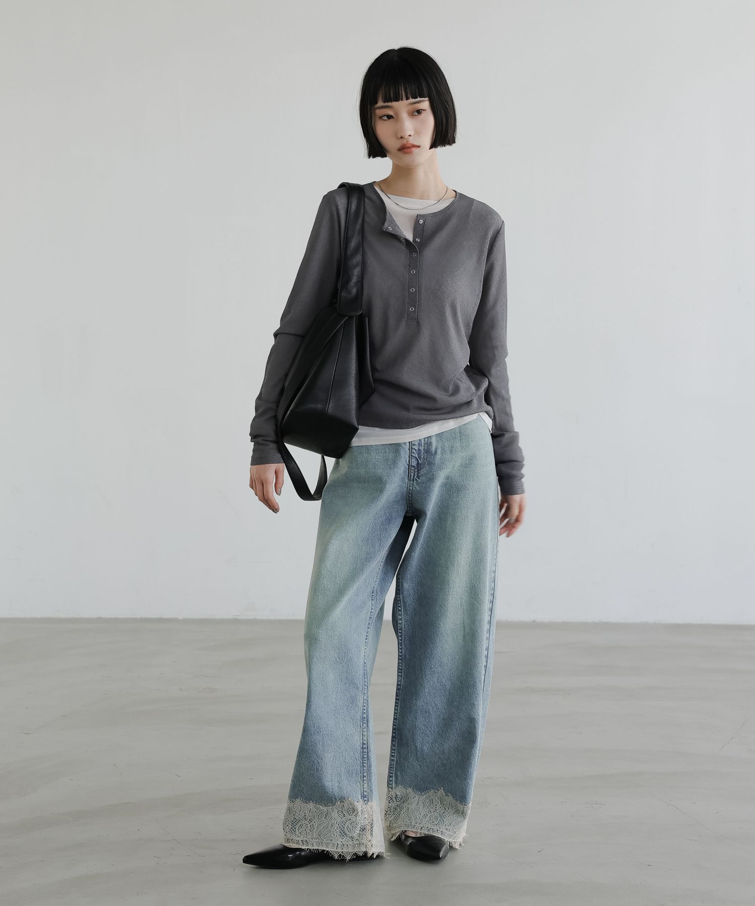 LOWRYS FARM「USEFULヘンリープルオーバーLS」|Tシャツ・カットソー|