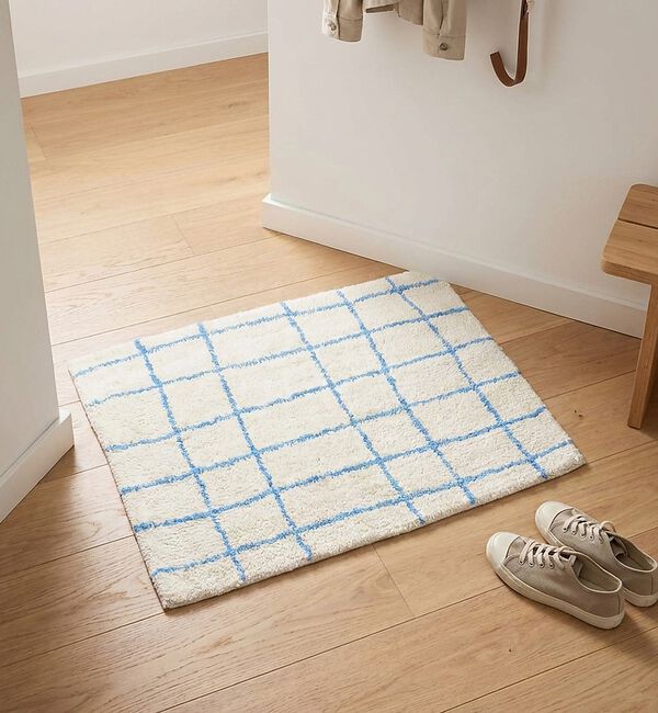 collex「【RugRu】BRITT RUG（ブリット）コットンラグ インド綿 チェック柄」|その他|アイボリー