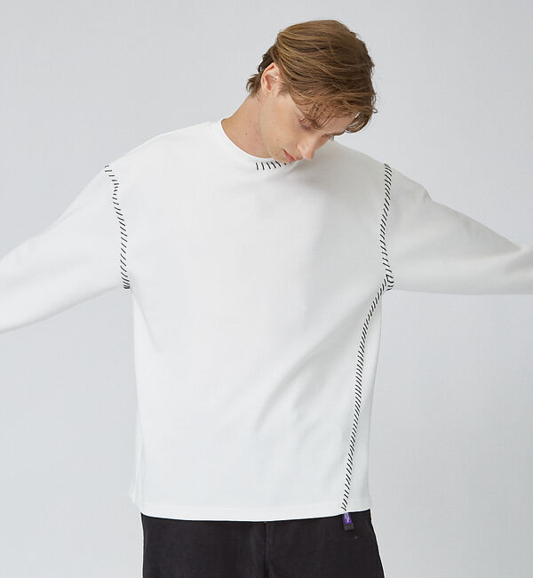 ABAHOUSE「【AH ABAHOUSE】ダンボール ハンドステッチ 長袖Tシャツ」|Tシャツ・カットソー|ホワイト