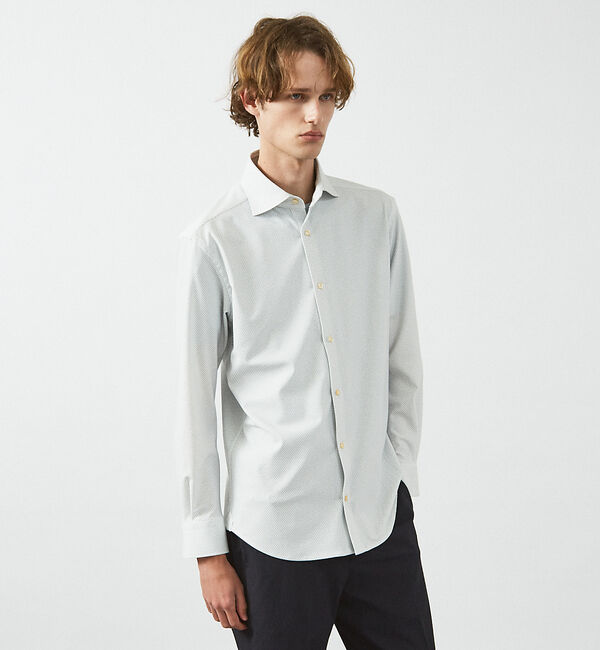 ABAHOUSE「【FLEX SHIRTS】ドライメッシュ 360&deg;ストレッチ ジャージシャツ」|シャツ・ブラウス|アイボリー