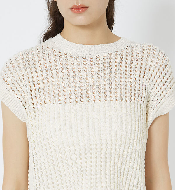 Rouge vif「メッシュニットフリンジショートプルオーバー」|ニット・セーター|