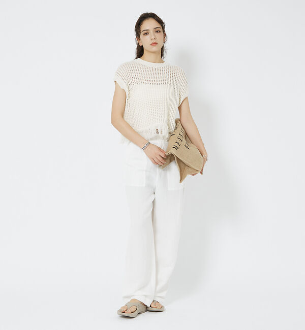 Rouge vif「メッシュニットフリンジショートプルオーバー」|ニット・セーター|