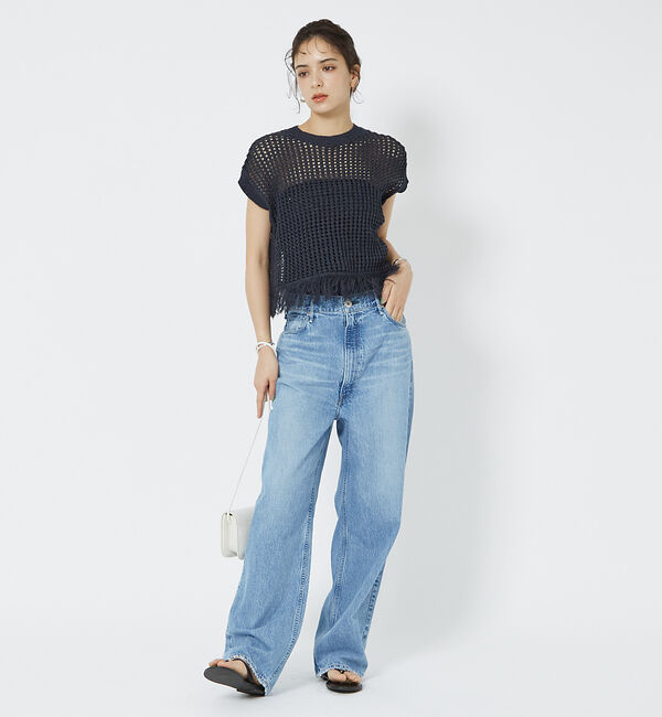 Rouge vif「メッシュニットフリンジショートプルオーバー」|ニット・セーター|