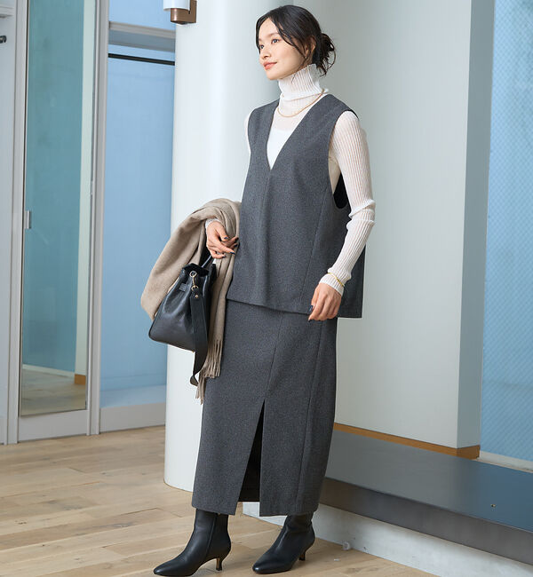 Rouge vif「【セットアップ対応】ニードルパンチ千鳥柄タイトスリットスカート」|スカート|