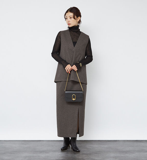 Rouge vif「【セットアップ対応】ニードルパンチ千鳥柄タイトスリットスカート」|スカート|