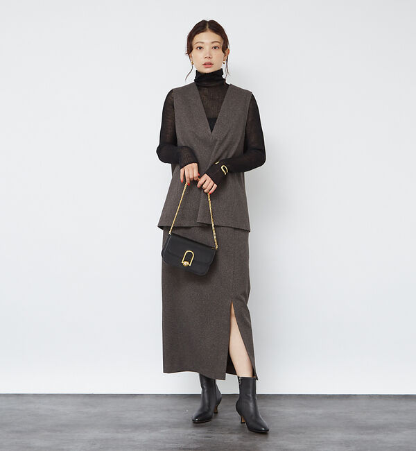 Rouge vif「【セットアップ対応】ニードルパンチ千鳥柄タイトスリットスカート」|スカート|